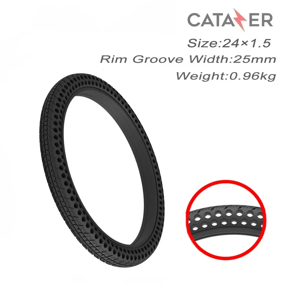 

24 Inch 24x1.5 Honeycomb Tyre Bicycle Tubeless Solid Tire Non Inflation Explosion-proof Bike Solid Tire for BMX