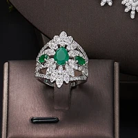 2022 New 4-piece suit Cubic Zirconia Bride Jewelry Set Women's Party, Deluxe Dubai Crystal Wedding Jewelry Set 5