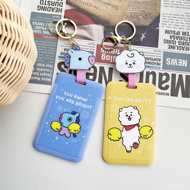 Card Holder Card Sleeve ID Card Case for Campus Student ID Card Meal Access Control ABS Plastic Women's Pendant Telescopic Cover