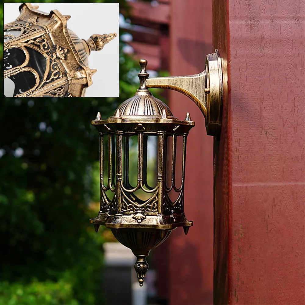 Antique Brass Wall Light Wall Sconce Outdoor Fixture Lantern Garden Lighting NEW wall door bath double prong coat hook hanger pot hanger hooks handbag bag hanger hooks antique bronze tone 49 27mm 20pcs