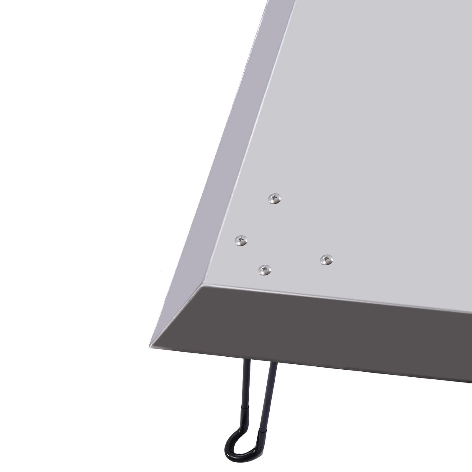 Feuerstellen-Hitzeschutz 25x25x12 Zoll, Edelstahl-Hitzeschutzschild mit klappbaren Beinen & Griff für den Außenbereich, Silber – Detail 13