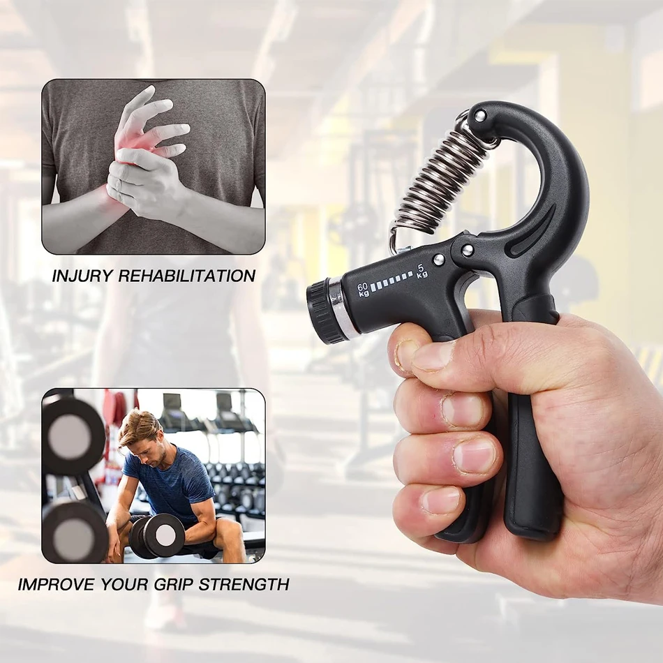 5-60Kg Gym Fitness Hand Grip Men Adjustable Finger Heavy Exerciser Strength for Muscle Recovery Hand Gripper Trainer