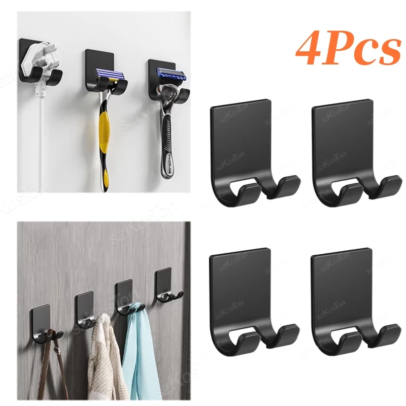 Adhesive Razor Holder Wall Mounted Bathroom Waterproof For Shower Towel Hook Rack Gillette Shaver Shaving Holder Black Hook razor holder razor storage box shaver charger holder