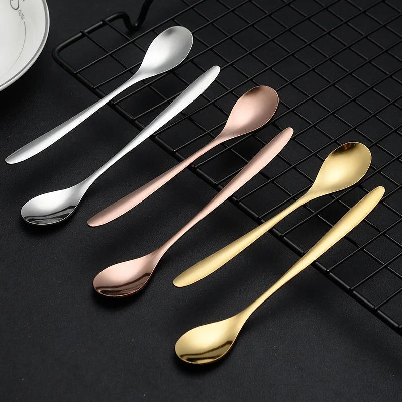 

10 Pcs Stainless Steel Gold Coffee Spoon Dessert Spoons Scoop Gifts Kitchen Dessert Tea Accessories Tableware Decoration Set