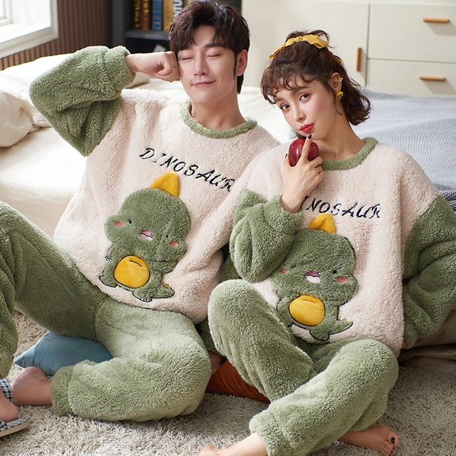 Dinosaur Pajamas Women, Winter Women's Pajamas