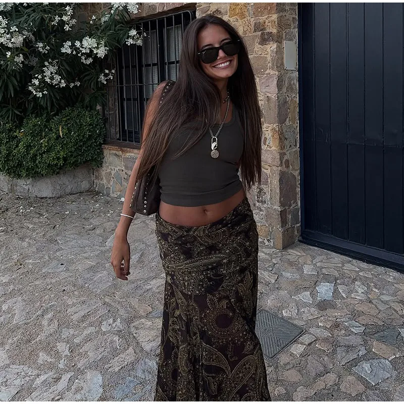 Y2K Chic Print Asymmetric Maxi Skirts Women Fashion High Waist Pleated A-line Skirt 2025 Summer Autumn Beach Party Streetwear S01d04a2462754ffcb3bf877b67657668H