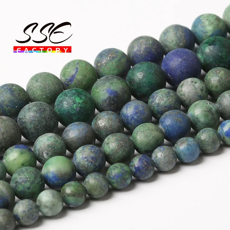 

Dull Polish Natural Lapis Lazuli Malachite Azurite Stone Beads Round Loose Beads For Jewelry Making DIY Bracelet 4 6 8 10 12mm