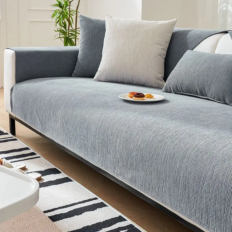 Morandi Sofa Cover Four Seasons Universal Chenille Sofa Cushion Simple Solid Colour Non-Slip Living Room Sofa Cushion Protection 6