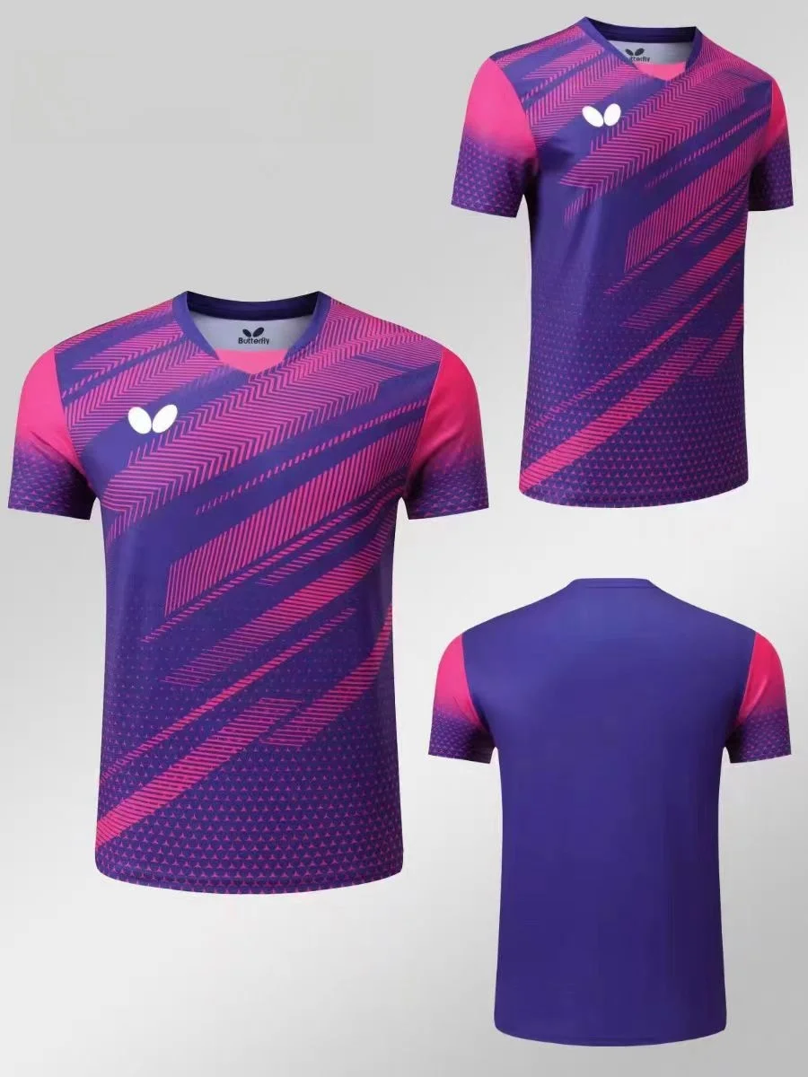 Sport T Shirt Badminton Table Tennis Clothes Set men's and women's table tennis T-shirt quick drying breathable light V-neck badminton wear team