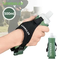 NEWBOLER Foldable Wristband Water Bottle 500ml Soft Bottle TPU Moisturizing Water Bottle Running Fixed Anti Slip Outdoor Sports