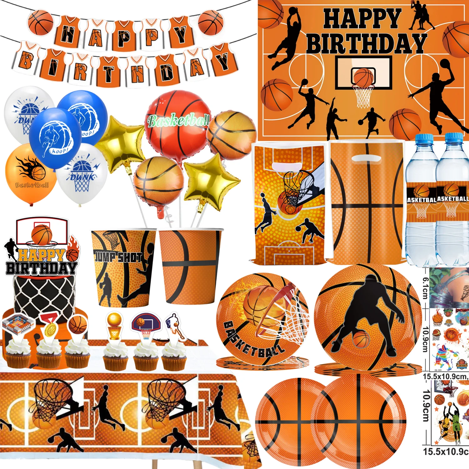 Geburtstag Party Basketball Dekoration Geschirr Tischdecke Teller Tasse Papier Serviette Taschen Baby Dusche Junge Basketball Party Gefälligkeiten