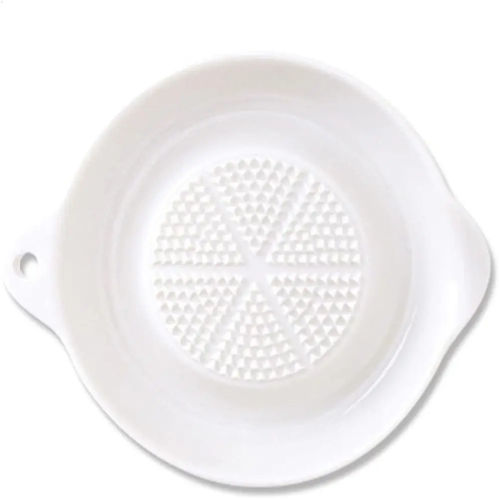 Ceramica Ceramica Grattugia Piatto 4.37*3.62*0.8 Pollici Bianco Mano Rettifica Disco Strumento Macinazione Aglio Macinazione Wasabi Grattugia Aglio