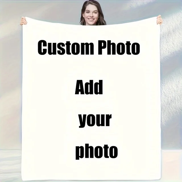 Customizable photo blanket with soft flannel, suitable for all seasons, double-sided perfect for dogs to commemorate nap Customizable photo blanket with soft flannel, suitable for all seasons, double-sided perfect for dogs to commemorate nap