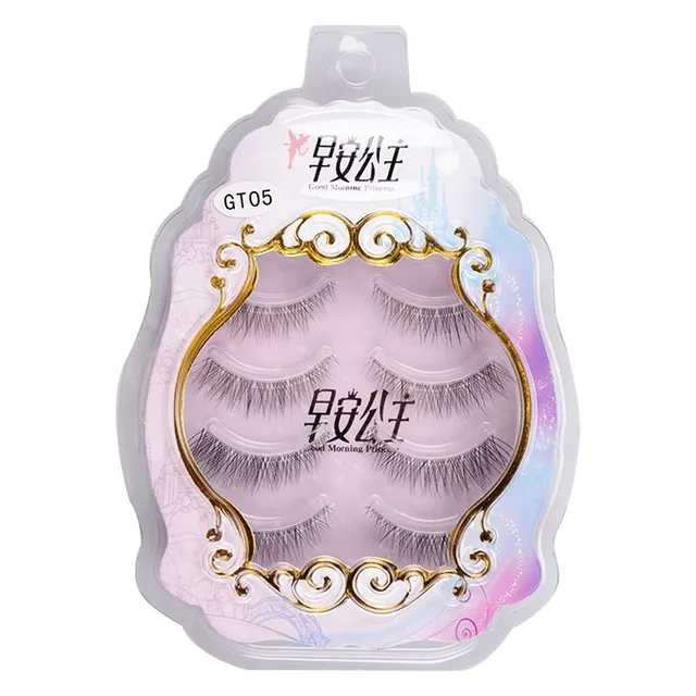 Natural False Eyelashes 4pairs 3D Faux Mink Eyelash Wispy Fluffy Soft Extension Hand Made Short Light Fake Lashes Makeup Tools 4pairs-GT05
