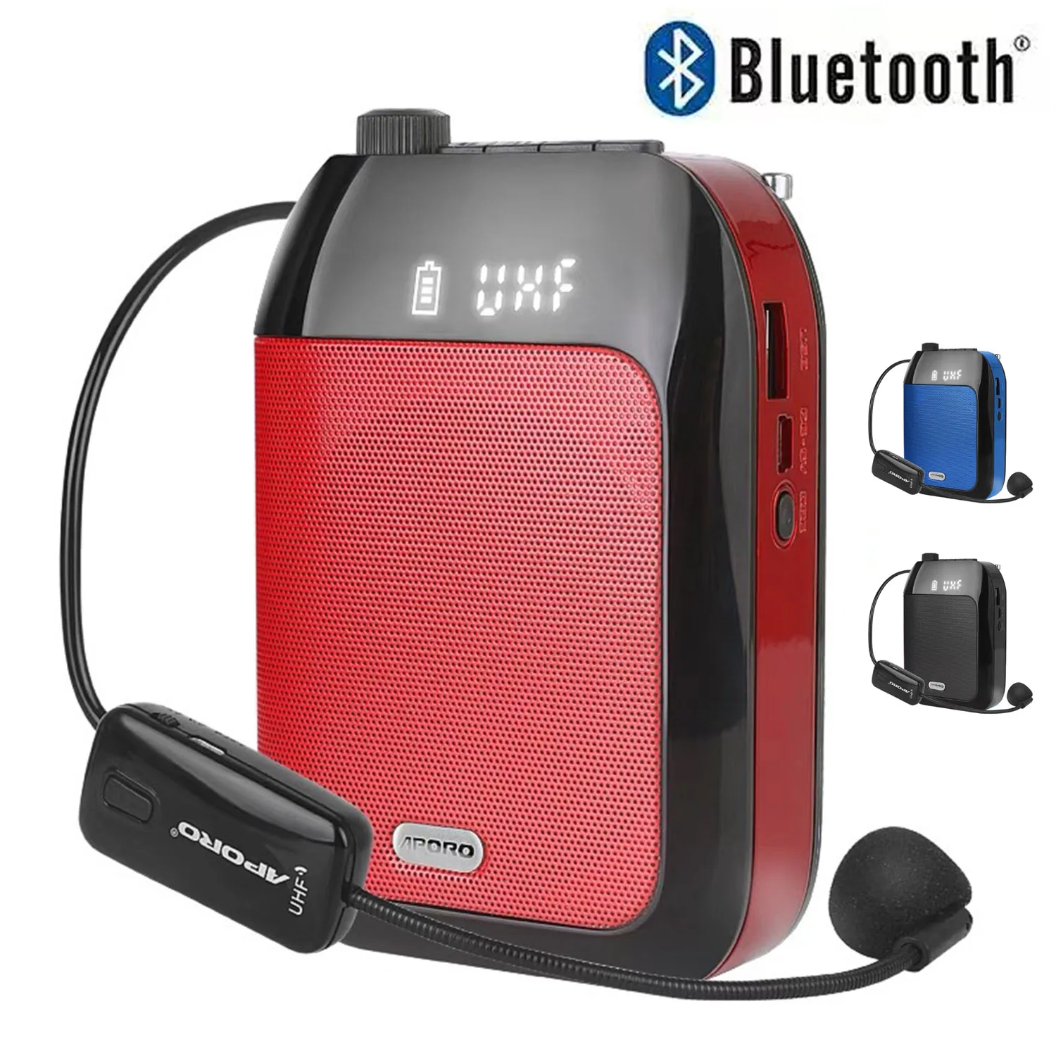 

T9 Voice Amplifier 15W Multifunctional Portable Bluetooth-compatible Voice Speaker with Wireless Microphone for Teachers