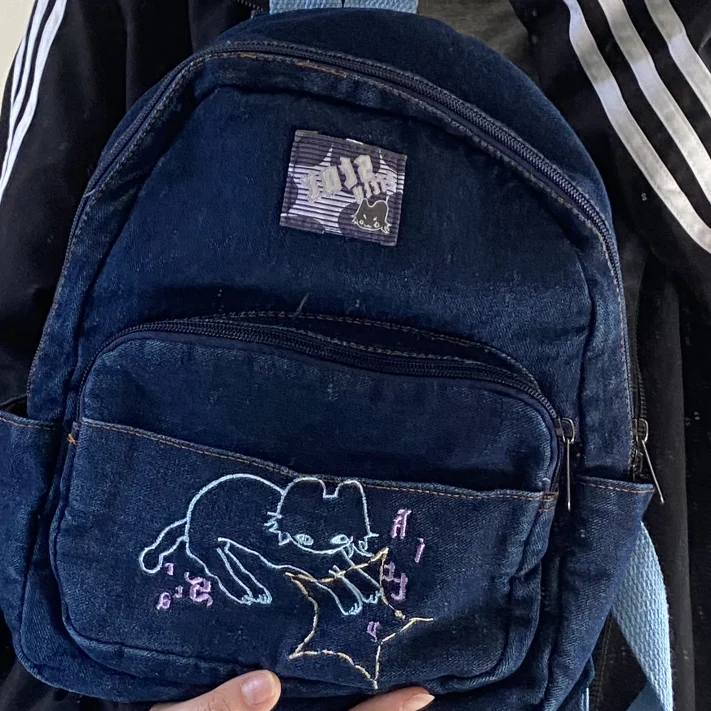 Japońskie proste plecak z kotem w stylu Kawaii torby na ramię z plecakiem studenckim o dużej pojemności
