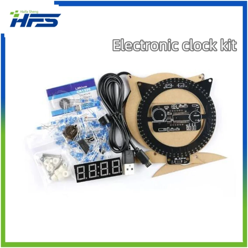 

Electronic Clock Kit Light Controlled Temperature Creative Alarm Clock Assembly DIY Welding Parts 51 Single-chip Microcomputer