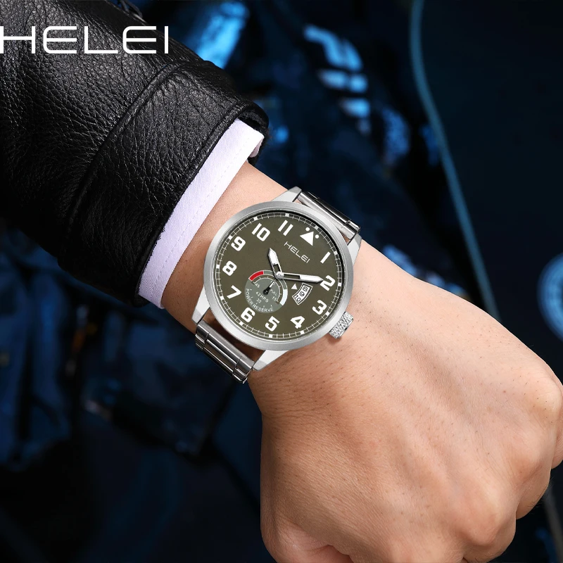 HELEI2024 Watch Men's Watches Luxury Waterproof Brand Watches Stainless Steel Round Clock Men's Quartz Watches Gift For Men