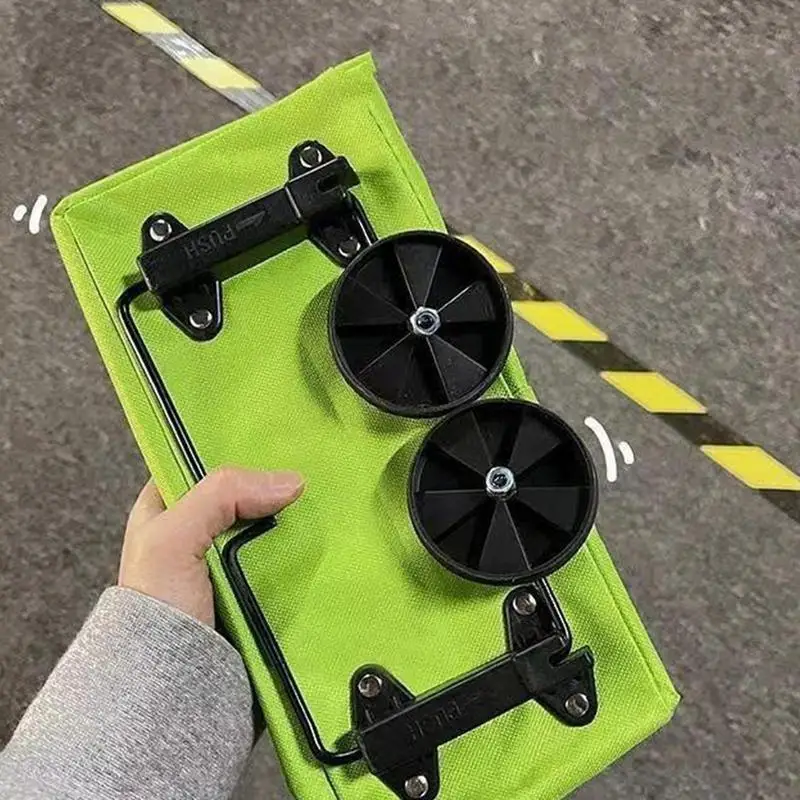 Foldable Utility Tote Bag Portable Trolley Bags Tote Grocery Cart 2 In 1 Large Capacity Bag Portable Shopping Reusable With