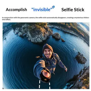 Nuovo pacchetto New Time Bundle con selfie stick invisibile e treppiede pieghevole per vlogging, per utenti di fotocamere panoramiche e action cam.