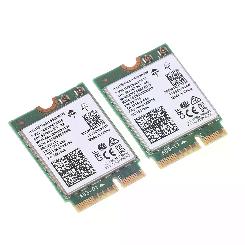 9560NGW WiFi 카드+안테나 1733Mbps 무선 AC 9560 듀얼 밴드 2.4G/5G BT 5.0 802.11Ac M.2 CNVI 9560NGW 무선 어댑터