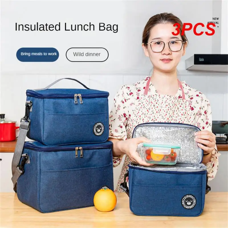 

3 шт. Портативная сумка для ланча, термобокс для пищевых продуктов, прочная водонепроницаемая офисная сумка-холодильник, Ланчбокс с плечевым ремнем, органайзер с изолированным фотоэлементом