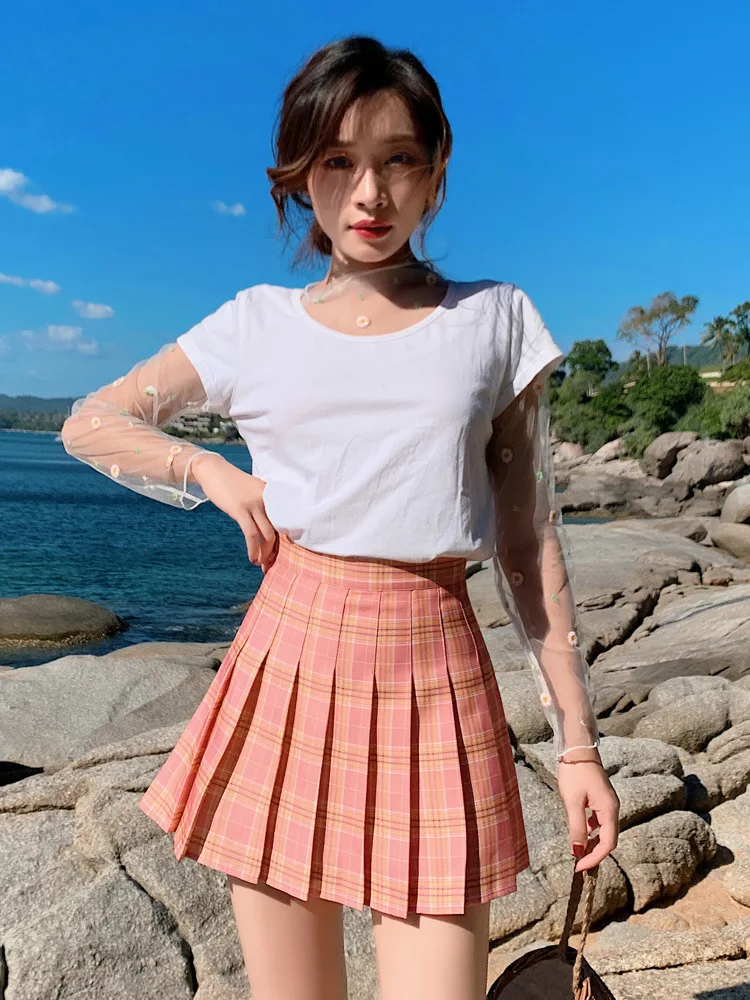 black denim skirt Summer Women Skirts 2022 New Korean High Waist Plaid Mini Skirt Women School Girls Sexy Cute Pleated Skirt with Zipper maxi skirt