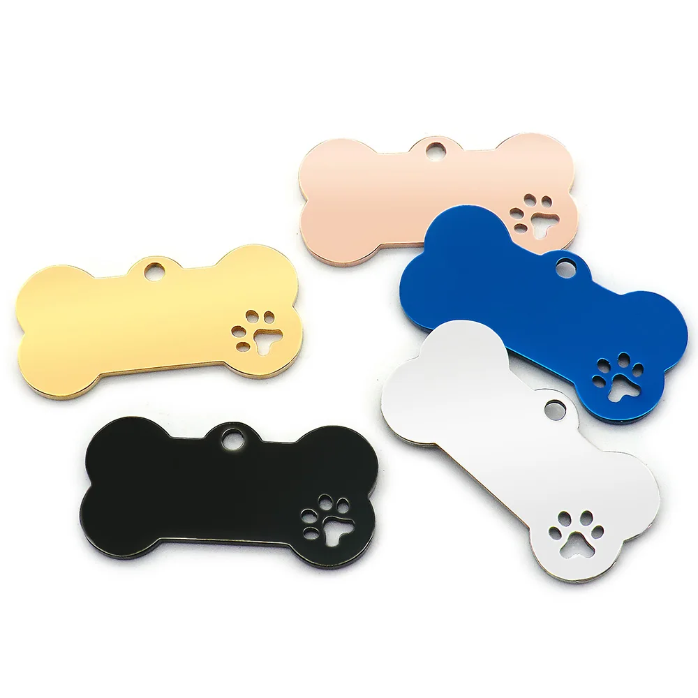 pet id tags dog collar tags medal pendant 20Pcs Personalized Collar Stainless Bone Pet ID Tag Engraved Pet ID Name Puppy Dog Tag Pendant Bone Accessories