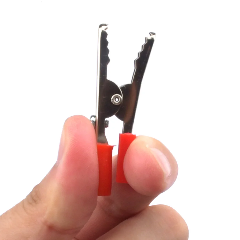 10Pcs Insulated Crocodile Clips Plastic Handle Cable Lead Testing Metal Alligator Clips Clamps Battery Clip Tong Power Test Too