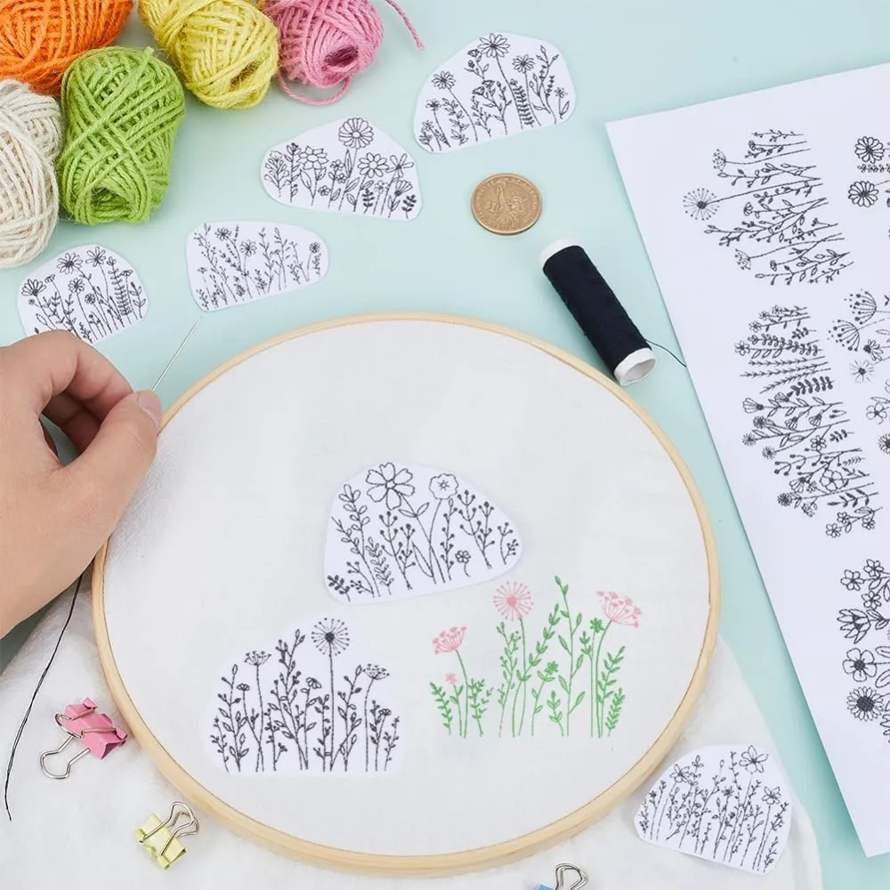 50 Stabilisateurs De Couture à La Main Lavables, Stabilisateurs à Eau Solubles, Machine à Déchirer Avec Broderie, Motif Floral Pour Amateurs De Couture à La Main