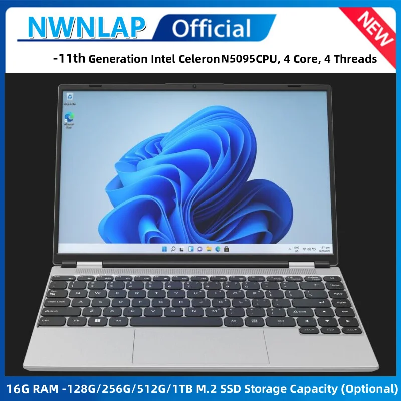 

2023 NEW N5095 14 Inch Intel Quad Core Ram 16G ROM 128G 256G 512G 1TB SSD Windows 10 Pro Cheap Student Laptop Computer