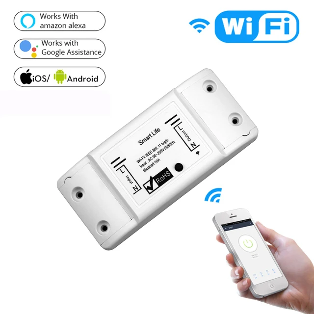 WiFi Bluetooth Smart Light Switch Universal Breaker Timer Smart Life APP Wireless Remote Control Works with Alexa Google Home Wifi