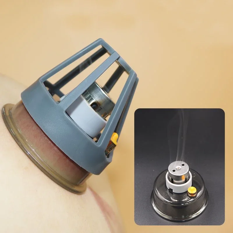 New 2 In 1 Moxibustion Cupping Therapy Set Vacuum Suction Cup Warm Moxibustion Pot Wen Jiu + Cupping Anti Cellulite Massager 3