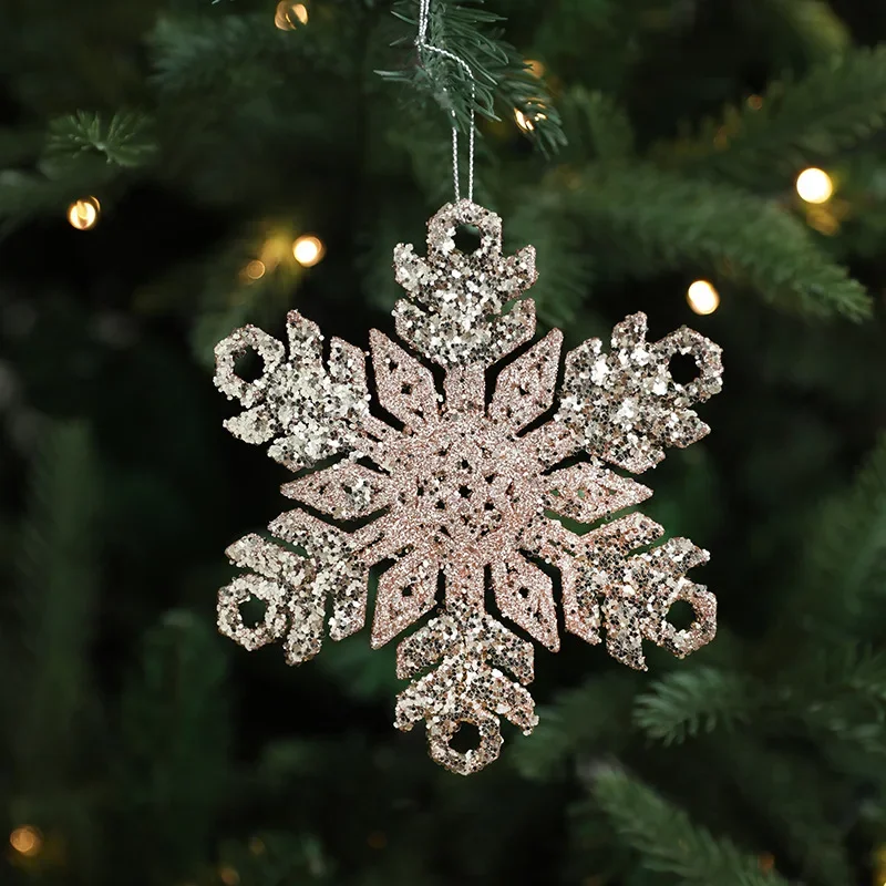 Golden Snowflake Hanging Ornaments, Xmas Tree, Acrylic Pendant, Christmas Decoration, Home Gifts, New Year, 2025