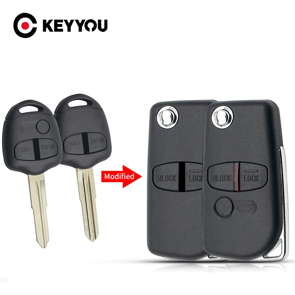 Key Case Car Key Shell Key Shell KEYYOU 2/3 Buttons Modified Flip Folding Remote Car Key Shell Case For MITSUBISHI Triton Pajero Outlander ASX Lancer MIT8 Lama