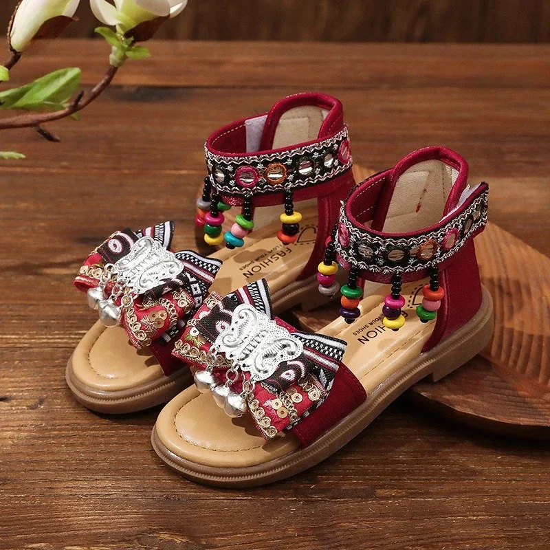 Girls National Retro Style Open Toe Sandals
