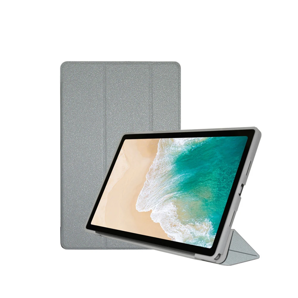 Slim Tri-Folding Stand Flip Book Cover Case with Soft TPU Back Shell
