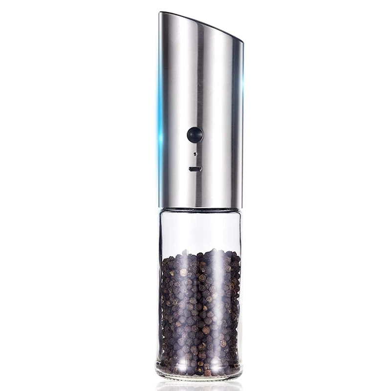 

USB Rechargeable Electric Pepper Grinder Stainless Steel Gravity Salt And Pepper Grinders Refillable Compact Design