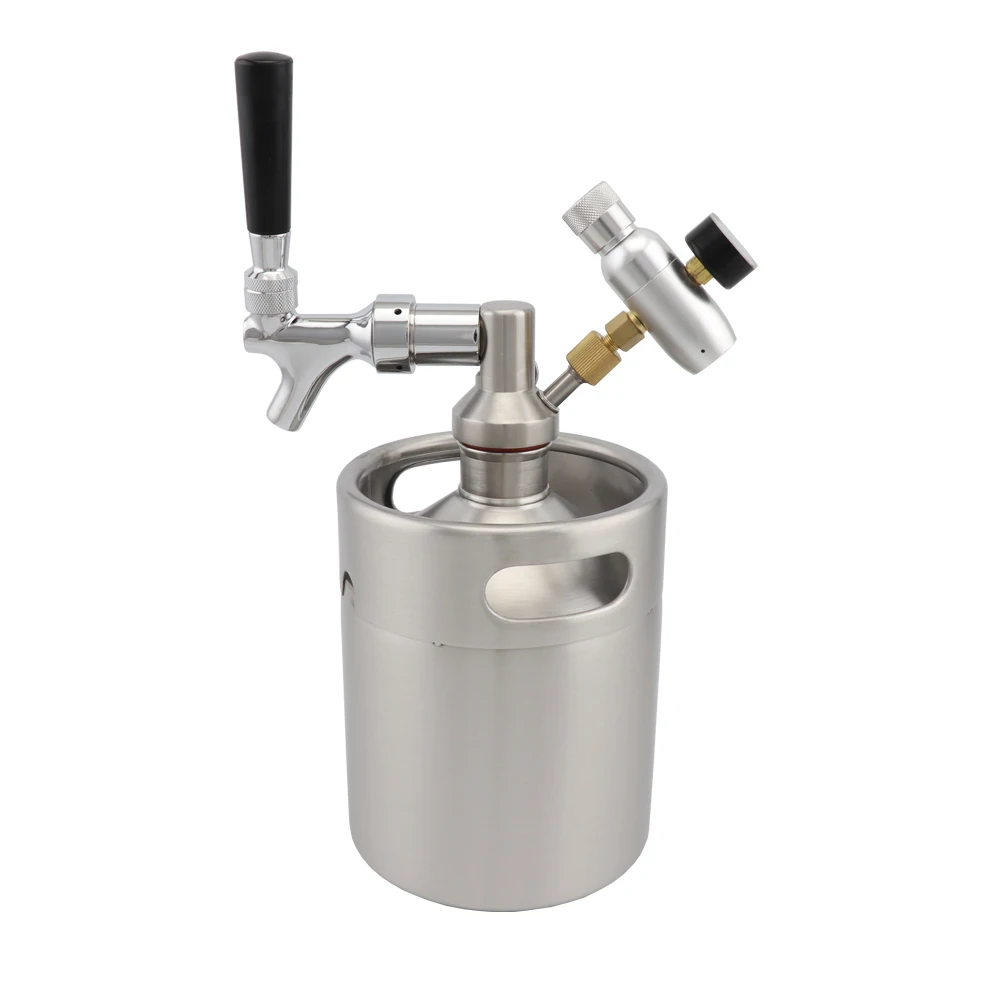 Pressurized Growler Tap System Stainless Steel 2L Mini Keg Dispenser