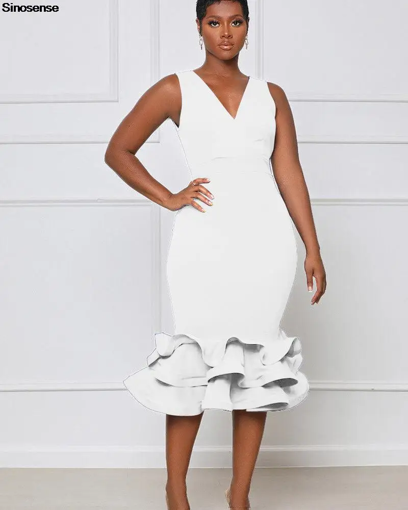 

Женское облегающее платье-Русалка с V-образным вырезом, без рукавов