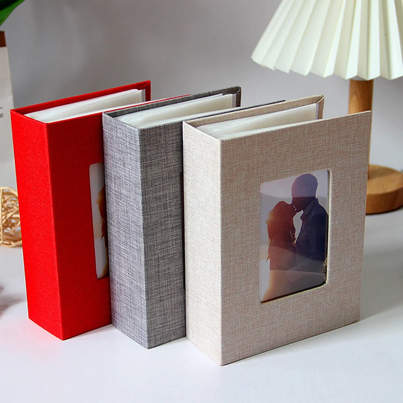 새로운 사진 앨범 100포켓 사진 앨범 4x6 사진 린넨 커버 슬립인 사진 앨범 DIY 작성 가능 사진 보관 어린이 성장 기록