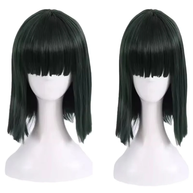 Parrucca cosplay nera sintetica con frangia per donna Parrucca per capelli corti Bob Durevole Resistente al calore Facile da modellare - immagine 5