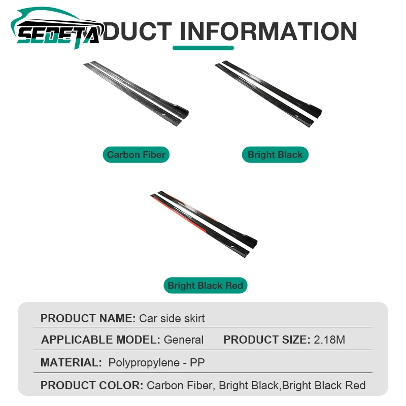 Car Side Skirt Adjustable Bumper Carbon Fiber Modifiedextension Rocker Plate Lip For Kia Ford Mazda BMW Car Bumper Spoiler Bumper Lip Bumper Lip Decoration Car Rear Bumper Lip Front Bumper Decoration Front Bumper Cover Car Rear Bumper Cover