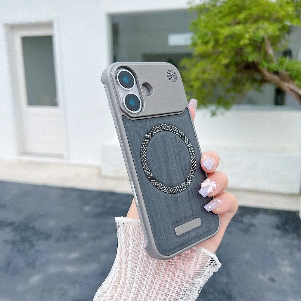 iPhone Wood Grain Magnetic Leather Case 1