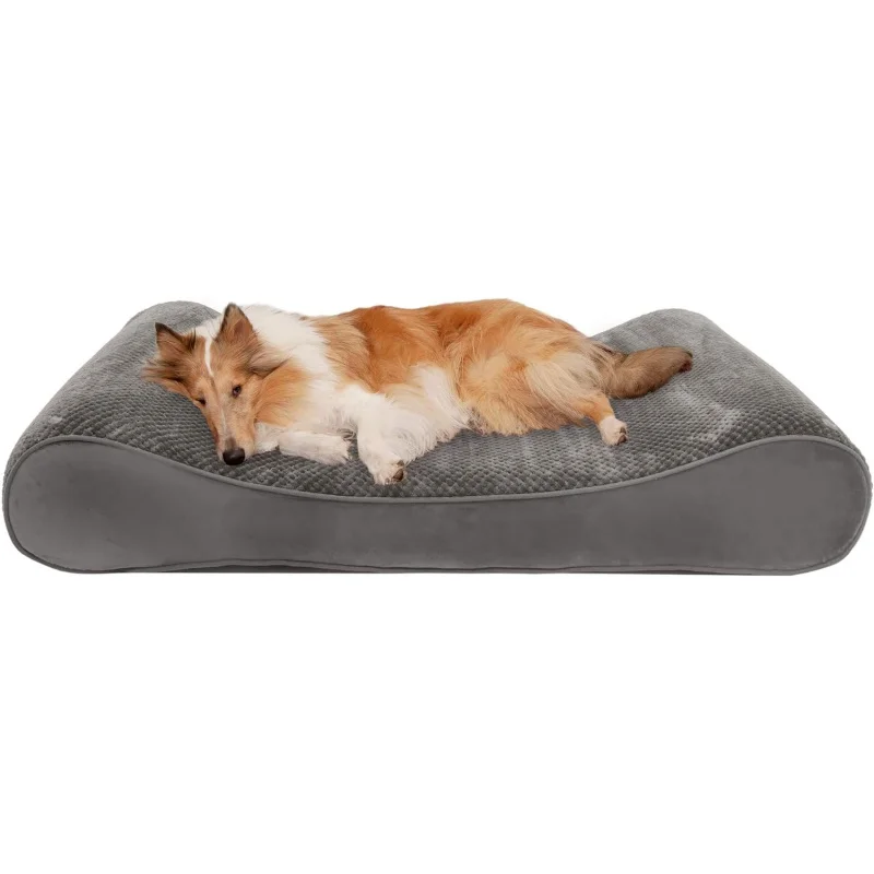 

Furhaven Cooling Gel Dog Bed for Large Dogs w/ Removable Washable Cover, For Dogs Up to 150 lbs - Minky Plush & Velvet Luxe