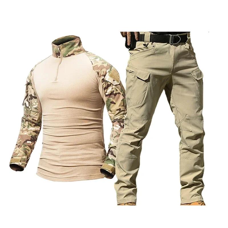 Tactical Uniforms IL Hunting Uniform Tactical Shirt Set Camouflage Airsoft Clothing Hiking Suit Multicam Black Tactical Suit