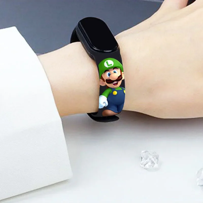 Montre étanche tactile LED Game Rick Super Mario pour enfants, bracelet en silicone Luigi, mode extérieure pour enfants