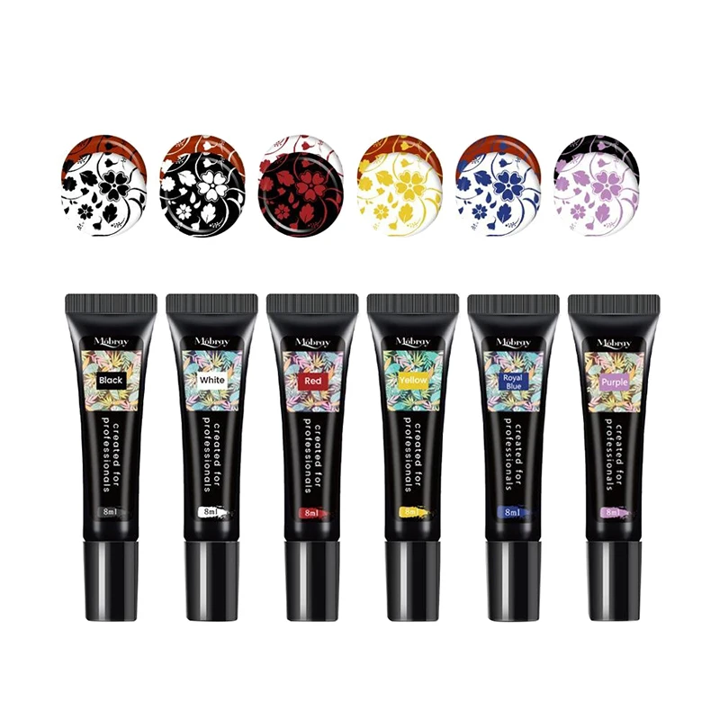 Vibrant Nail Art Gel Paint for Stamping and Phototherapy