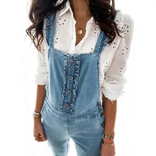 

Women Denim Jumpsuits High Waist Jeans Fashion Outfits Elegant Overalls Botton Skinny Denim Pants Ladies Causal Suspender Female