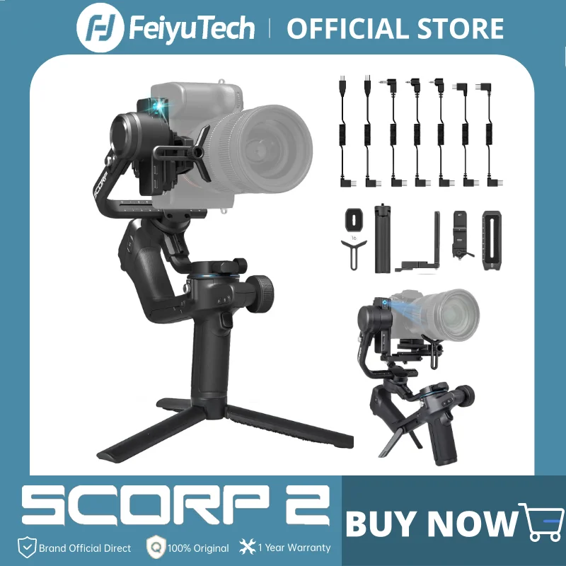 Camera Gimbal Stabilizer FeiyuTech SCORP 2[Official]Camera Gimbal Stabilizer Built-in AI Tracker Upgrade Joystick Touch Screen for Mirrorless DSLR Camera